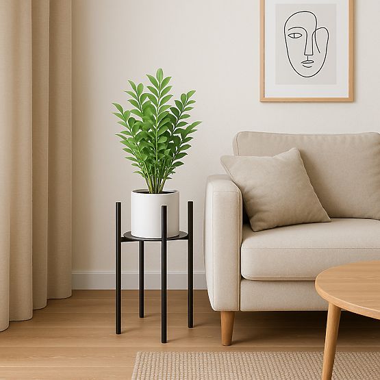 Support de plante loft Torre 60 cm noir