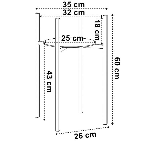 Support de plante loft Torre 60 cm noir