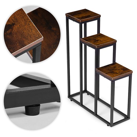 Support de plantes avec 3 étagères loft ModernHome