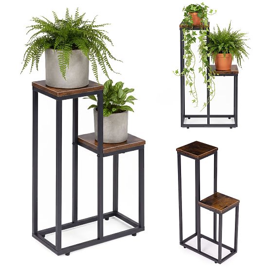 Support de plantes debout avec 2 étagères décoratives loft ModernHome