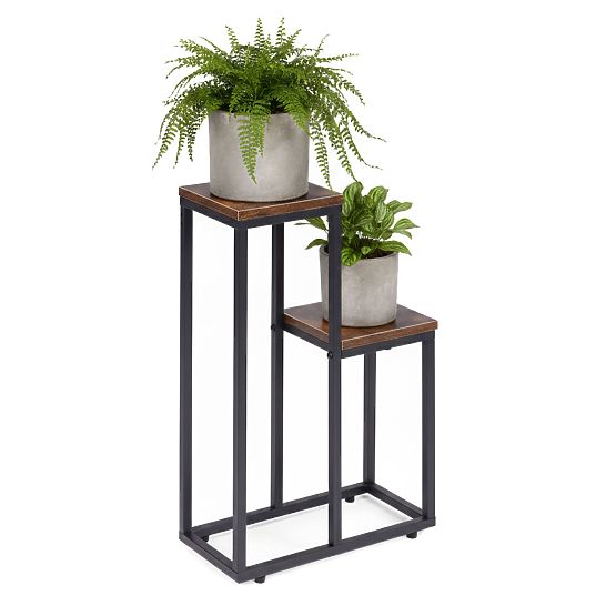 Support de plantes debout avec 2 étagères décoratives loft ModernHome