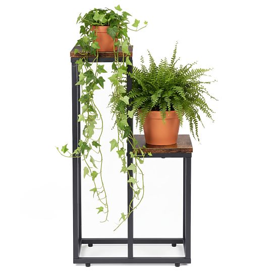 Support de plantes debout avec 2 étagères décoratives loft ModernHome