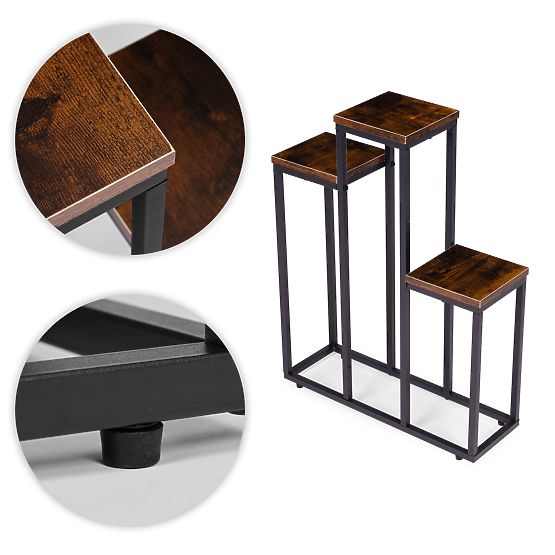 Support de plantes debout avec 3 étagères décoratives loft ModernHome