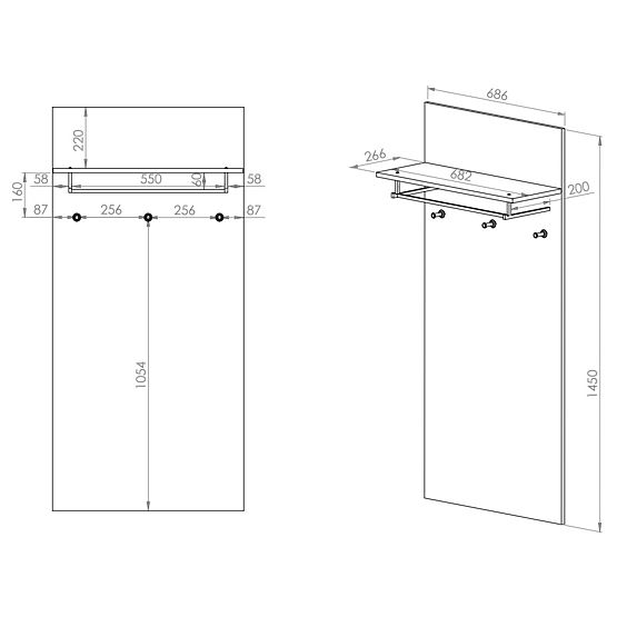 Support mural Nevio - chêne artisanal