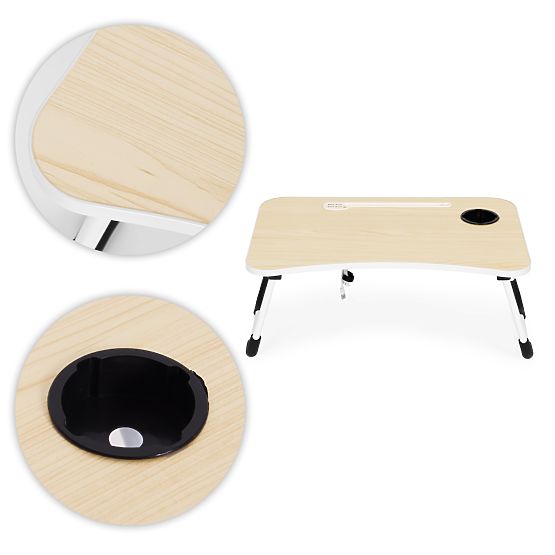 Support pliable pour ordinateur portable 60x40 cm avec lampe et ventilateur ModernHome