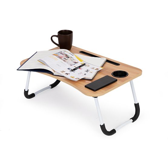 Support pour ordinateur portable table de lit 60x40cm - Bois