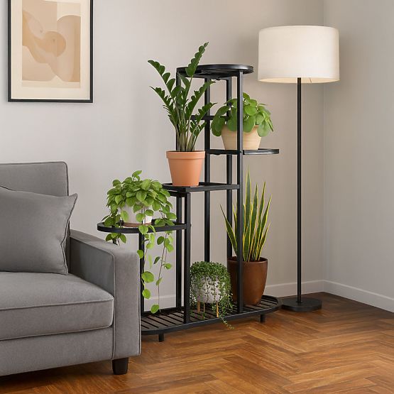 Support pour plantes, 5 niveaux, noir, ModernHome