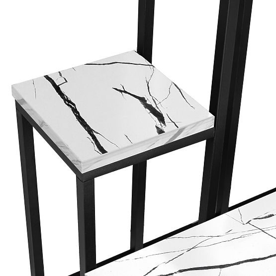 Support pour plantes ANTIRES marbre blanc en métal