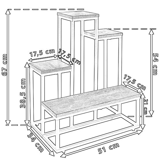 Support pour plantes ANTIRES marbre blanc en métal