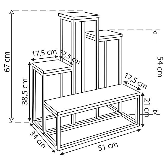 Support pour plantes ANTIRES marbre noir