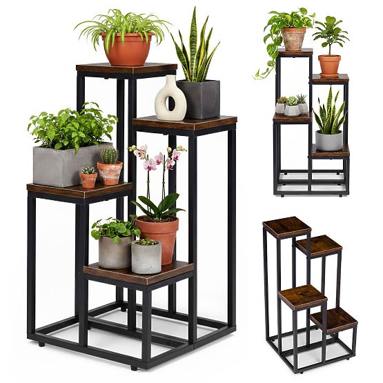 Support pour plantes décoratif 4 étagères loft ModernHome