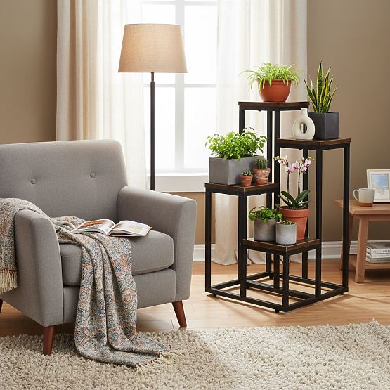 Support pour plantes décoratif 4 étagères loft ModernHome