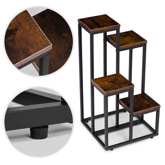 Support pour plantes décoratif 4 étagères loft ModernHome
