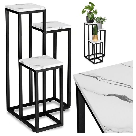 Support pour plantes Munir marbre blanc