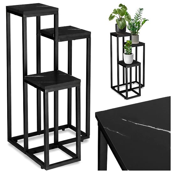 Support pour plantes Munir marbre noir