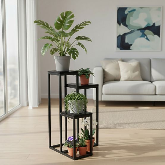 Support pour plantes Munir marbre noir