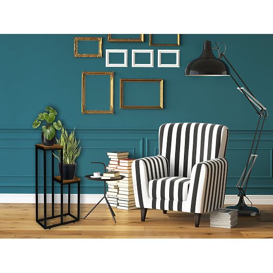 Support pour plantes noir Hazel Rustic chêne antique