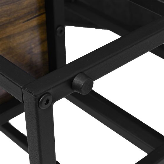 Support pour plantes noir Loren Rustic chêne vieilli