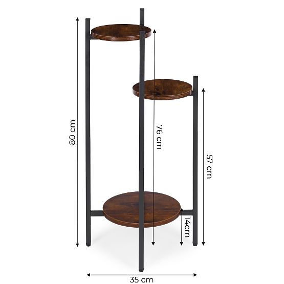 Support pour plantes, support pour plantes, décoration, 3 niveaux, loft ModernHome