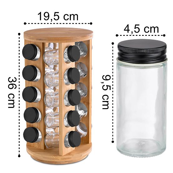 Support rotatif en bambou pour épices ROTOR