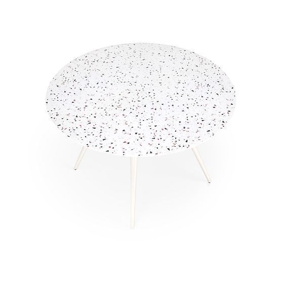 Table ARAMIS, plateau - terrazzo, pieds - blanc (2p=1pc)