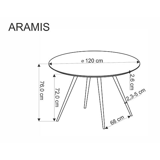 Table ARAMIS, plateau - terrazzo, pieds - blanc (2p=1pc)