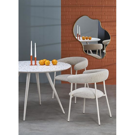 Table ARAMIS, plateau - terrazzo, pieds - blanc (2p=1pc)