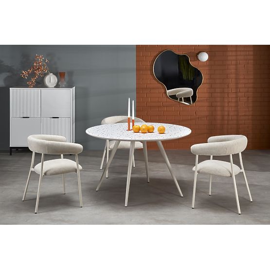 Table ARAMIS, plateau - terrazzo, pieds - blanc (2p=1pc)