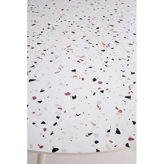 Table ARAMIS, plateau - terrazzo, pieds - blanc (2p=1pc)