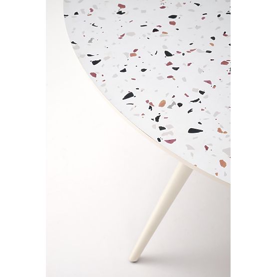 Table ARAMIS, plateau - terrazzo, pieds - blanc (2p=1pc)