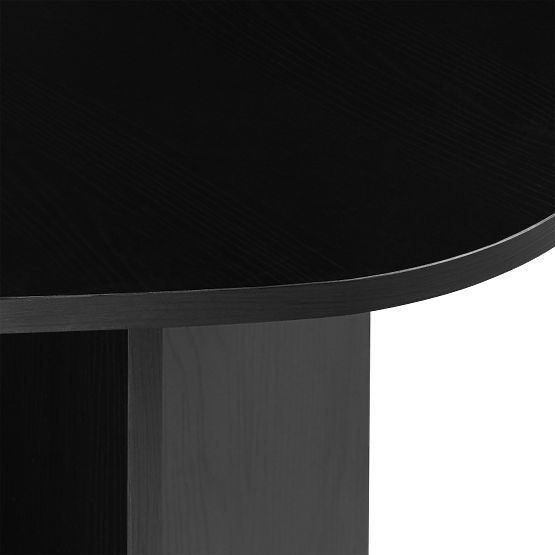 Table avec plateau irrégulier Zeva 200 cm, noir avec structure en bois