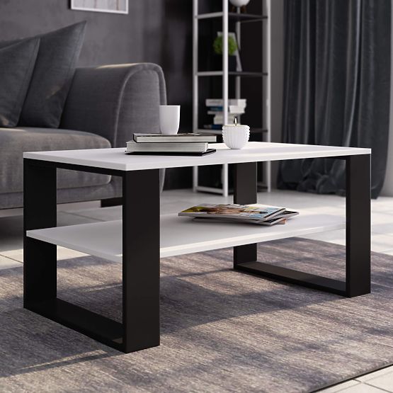 TABLE BASSE ALEX BLANC / NOIR