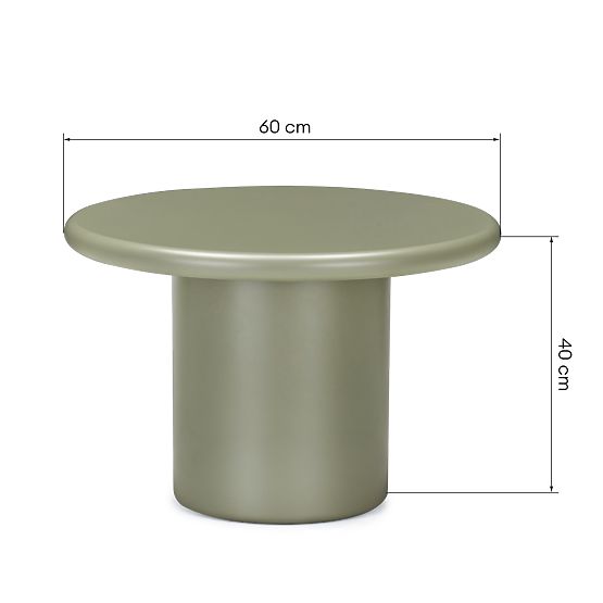 Table basse Arce 60 cm, olive, mat