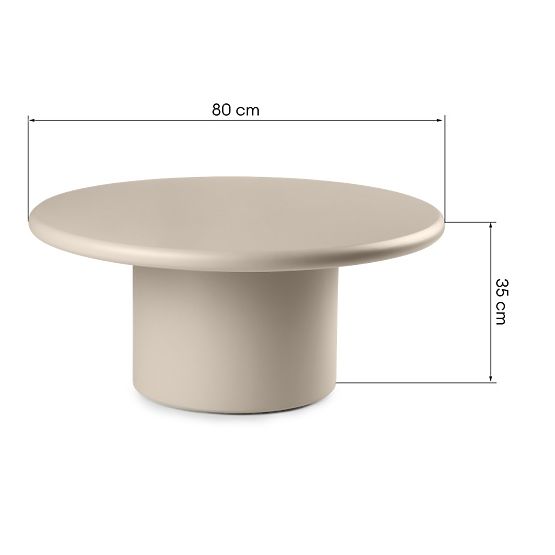 Table basse Arce 80 cm, beige foncé, mat