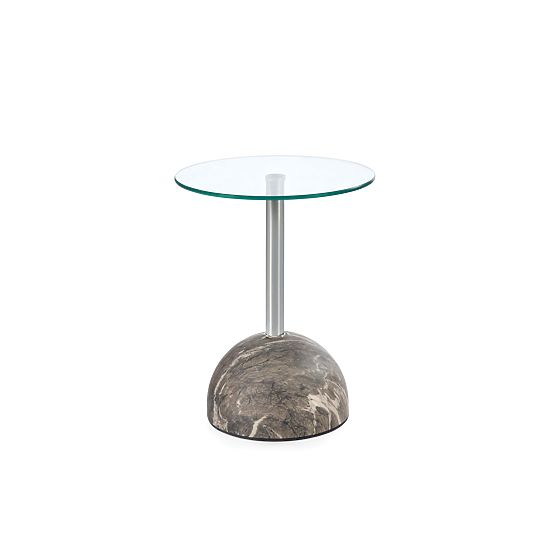 Table basse ARIANA, marbre gris / transparent (2p=1ks)