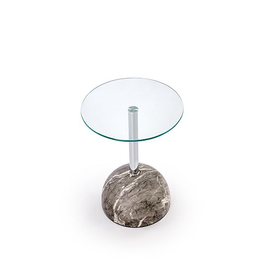 Table basse ARIANA, marbre gris / transparent (2p=1ks)
