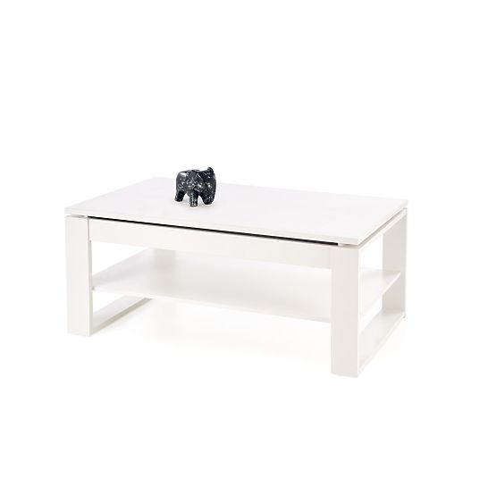 Table basse BETTY avec plateau coulissant blanc (2p=1ks)