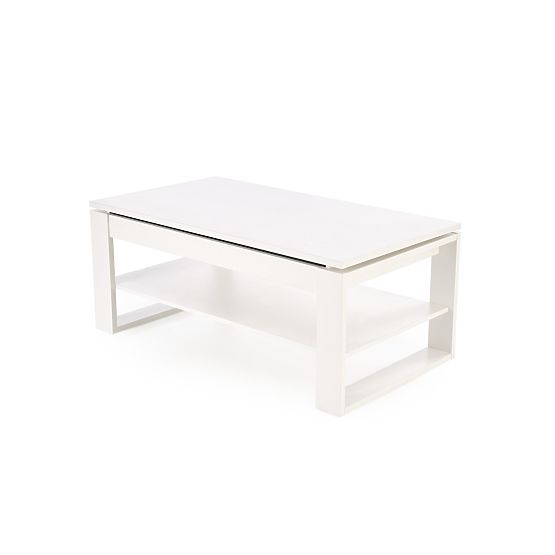Table basse BETTY avec plateau coulissant blanc (2p=1ks)