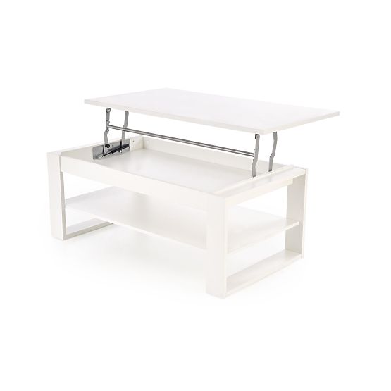 Table basse BETTY avec plateau coulissant blanc (2p=1ks)