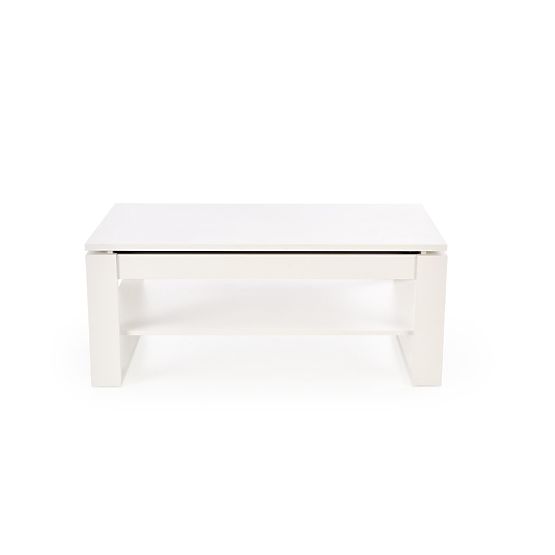 Table basse BETTY avec plateau coulissant blanc (2p=1ks)