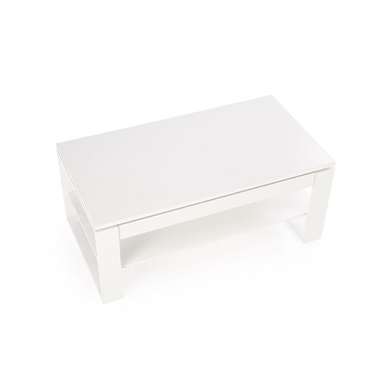 Table basse BETTY avec plateau coulissant blanc (2p=1ks)