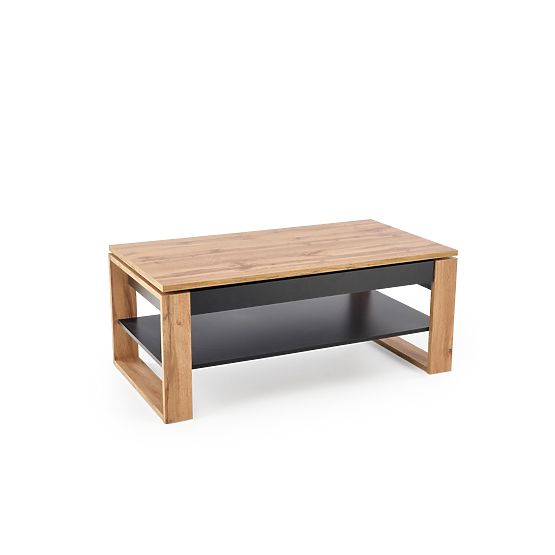 Table basse BETTY avec plateau relevable chêne artisan / noir (2p=1ks)