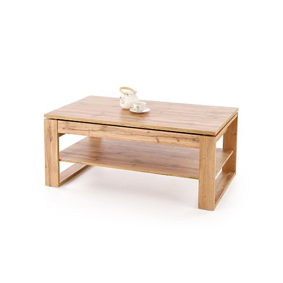 Table basse BETTY avec plateau relevable en chêne artisan