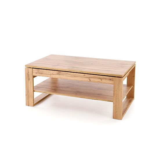 Table basse BETTY avec plateau relevable en chêne artisan