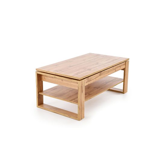 Table basse BETTY avec plateau relevable en chêne artisan