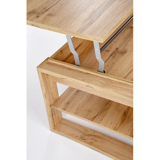 Table basse BETTY avec plateau relevable en chêne artisan