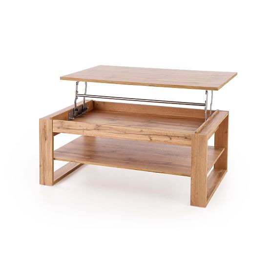 Table basse BETTY avec plateau relevable en chêne artisan