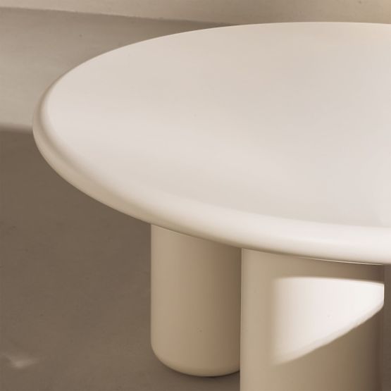 Table basse Blair 60 cm, crème, mat