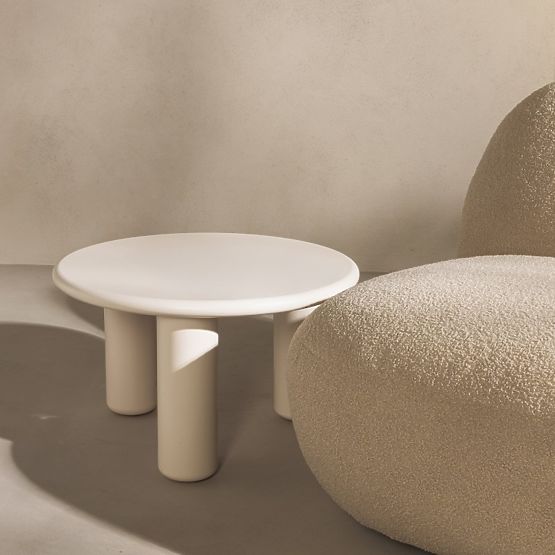 Table basse Blair 60 cm, crème, mat