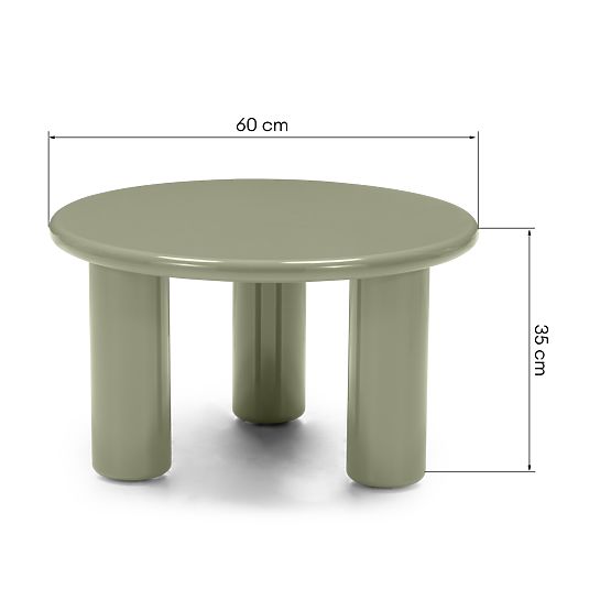 Table basse Blair 60 cm, olive, brillant